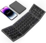 Portable Foldable Keyboard for iPhone/Laptop/iPad/Android - Bluetooth Mini Folding Travel Keyboard with Number Pad, Full Size USB-C Rechargeable Wireless Fold Keyboard Sync up to 3 Devices(BT5.1 x 3)