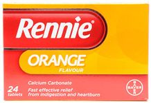 Rennie Indigestion and Heartburn Relief (Orange 2 x 24 Pack)