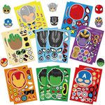 16PCS The Avengers Face Stickers for Kids,Make Your Own Mix and Match Super hero Sticker Sheets for Boys Girls Children, Super hero Party Favors, Stickers for Party Bags, Kids Party Favor Supplies