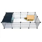 C&C Guinea Pig Cages 14PCS Small Animal Playpen 12x12inch Expandable Indoor Rabbit Hedgehog Chinchilla Cage DIY Metal Grids Panels