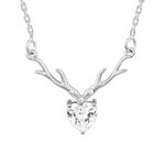 GIVA 925 Silver Anushka Sharma Silver Deer Heart Necklace |Gifts for Girlfriend, Gifts for Women & Girls| With Certificate of Authenticity and 925 Stamp | 6 Month Warranty*