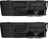 Boao 2 Packs Car Visor Organizer with Adjustable Straps, Auto Interior Accessories Pocket Organizer Car Sun Visor Pen CD Card Document Holder Storage Pouch