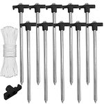 ABCCANOPY Tent Stakes 16" Camping Tent Stakes, 10pc-Pack (Black)