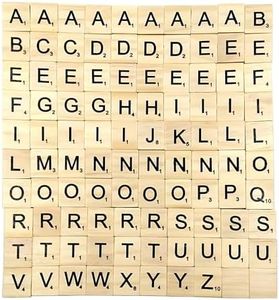 Ezonedeal Scrabble Letters for Crafts - Wood Scrabble Tiles I DIY Wooden Letters Crafts Alphabet Coasters and Crossword Game for Children Kids Student - Letter Board Games,Wall Art (100 Pcs)