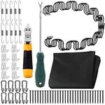 Wokape 63Pcs Couch Spring Repair Kit, 25" No Sag Springs, S-Clips, Hooks, Dual Hook Tension Springs, Nails, Removal Tools, Dust Cover, Sofa Upholstery Spring Replacement Kit for Repair Couch