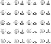 WUTA 100 Sets Sewing Snaps Solid Brass Snap Fasteners Press Studs Poppers Clothing Bag Jacket Leather Craft Buttons for Clothes, Jackets, Jeans Wears, Bracelets, Bags, Nikel (8mm/0.31 inch)