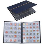 Ruisita Coin Collection Album 250 Pockets with 1 Tweezer Coin Storage Album Coin Holder Book Money Penny Pocket for Collectors, 8.58 x 6.61 Inch (Blue)