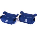 Diono Solana 2022, No Latch, Pack of 2 Backless Booster Car Seats, Lightweight, Machine Washable Covers, Cup Holders, Blue