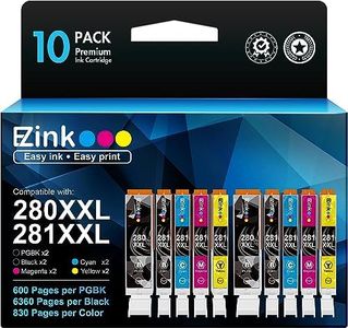 10 Pack E-Z Ink (TM Compatible Ink Cartridge Replacement for Canon 280 281 PGI-280XXL CLI-281XXL Compatible with PIXMA TR7520 TR8520 TS6120 TS6220 TS6320 TS8120 TS9120 TS9521C TS702 Printer