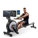 Rowing Machine, Magnetic Rowing Machine for Home, Upgraded 32-Levels Quiet Resistance with Smart Electronic Knob, 350 LBS Weight Capacity, Compact Rower Machine Easy Assembly, App Supported