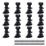 LC LICTOP 12pcs Black Cabinet Leveler Legs Adjustable Furniture Legs Adjusts from 100-120mm/3.94"-4.72"