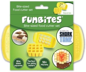FunBites Food Cutter for Kids, Yellow Squares