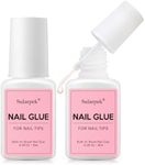 Sularpek 2Pcs Nail Glue, 8ml Strong Nail Glue for Acrylic Nails, Nail Glue Extra Strong, Professional False Nail Adhesive Glue for Salon & Home Use