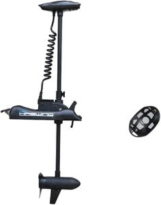AQUOS Haswing Black 12V 55LBS 48inch Bow Mount Trolling Motor with 2.4G Remote Control for Inflatable Boat Kayak Bass Boat Aluminum Boat Fishing, Freshwater and Saltwater Use