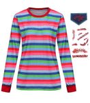 Tuoweey Halloween Costume for Women Casual Long Sleeve Shirt Tops Horror Rainbow Striped Tee, B-striped, X-Large