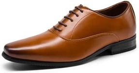 Bruno Marc Mens Dress Shoes Bussiness Formal Oxfords Wesley Lace Up Soft Plain-Toe,Size 9.5,Brown,BMUMOX2505