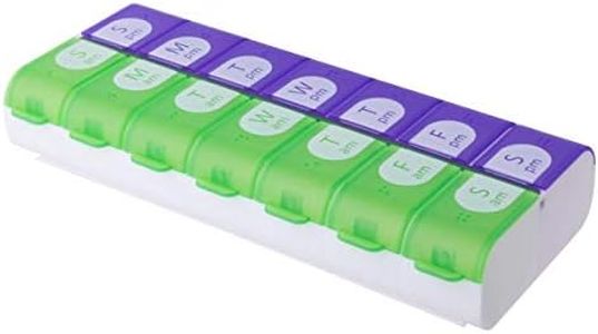 Ezy Dose Easy Fill Weekly (7-day) Pill Organizer and Planner │ Easy to Fill Pill Planner, Assorted Colors