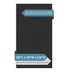 Extra Thick 1/2" Cut To Fit Universal Activated Carbon Filter Charcoal Air Filter Sheet 16x50'' for Air Purifier/AC/Litter Box/Compost Bin/Range Hood Odor VOC Absorb