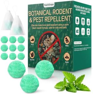 Rodent Mouse Repellent 14 pcs, Peppermint Oil Moth Balls for Mice Rats Deterrent, Natural Pest Control Mothballs for Rodents, Squirrels, Skunk, Mole, Gopher, Pets Safe, Indoor and Outdoor Use