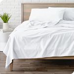 Bare Home Flannel Sheet Set 100% Cotton, Velvety Soft Heavyweight - Double Brushed Flannel - Deep Pocket (Full, White)