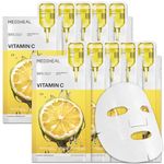 MEDIHEAL Vitamin C Essential Sheet Mask – Clear Toning Care with Vitamin C & Niacinamide, Brightening & Hydrating Face Mask for Blemish Care and Uneven Skin Tone, Vegan Korean Skincare for Women (10 Sheets)