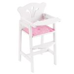 KidKraft Lil' Doll High Chair, Wooden High Chair for Baby Dolls, Baby Doll Accessories, Kids' Toys, 61101