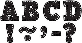 Teacher Created Resources Black Stitch Bold Block 3" Magnetic Letters - 77309