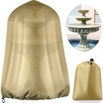 36"x42" Garden Fountain Covers for Winter 600D Oxford Waterproof Cover Outdoor Fountain Covers Waterproof Outdoor Statue Covers for Indoor Furniture Outdoor Garden Fountain Statue(Beige)