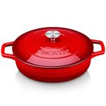 vancasso Dutch Oven Round Enamelled Cast Iron Saucepan, 3 L Dutch Oven with Lid, Suitable for All Heat Sources for Home, Restaurant, Hotel, 28 x 7 cm