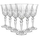 RCR Crystal Melodia Wine Glasses, Set of 6, Perfect for Wine Or Cocktails, Classic Goblet Shape, 210 ml, Perfect for Birthdays, New Homeowners, Weddings, Parties, Dishwasher Safe, 21 cl