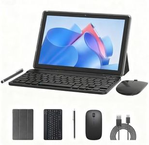 10 inch Tablet 2 in 1 Tablets 10" Android Tablets 8GB+64GB with Keyboard and Case Mouse Stylus Tableta Android Tableta Computer 10.1 IPS HD Screen 2MP+8MP Dual Camera WiFi BT 6000mAh Battery Tab