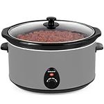 Andrew James Slow Cooker, Removeable Easy Clean Ceramic Bowl, 3 Temperature Settings, Energy Efficient, Tempered Glass Lid, Cool Touch Handles & Non-Slip Feet (Grey, 8L)