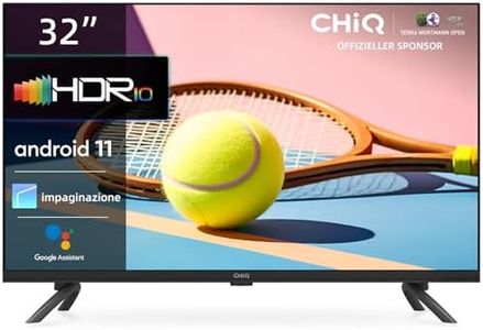 CHiQ L32G7L,TV 32 Pollici Smart TV, Android 11, HD, Frameless TV, Netflix, Prime Video, Youtube, HDR10, 2.4/5G Wi-Fi, Bluetooth5.0, Chromecast, Google Assistant, DVB-T2/T/S2