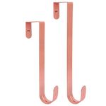 GameXcel Wreath Hanger Over The Door - Large Wreath Metal Hook for Christmas Wreath Front Door Hanger 12" and 15" Copper - 2pcs