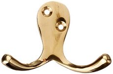 Merriway® BH00226 Twin Robe Hook Polished Brass