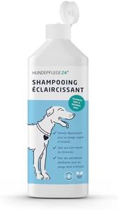 HUNDEPFLEGE24 Shampooing Chien à Poils Blancs - Éclaircissant & nourrissant - Formule pour déjaunir pour Un Blanc Intense & Un Poil éclatant avec démêlant nourrissant pour brossage Facile
