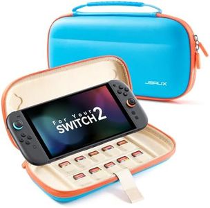 JSAUX Slim Carrying Case for Nintendo Switch 2 2025, Portable Switch 2 Case with 10 Game Slots, Protective Hard Shell for Travel and Storage, Blue