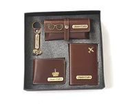 Dream Gift GLORE Your Name Leather Unisex Customized Passport Holder and Men's Wallet with Key Chain, Gifts, Personalized Gifts, Personalized Accessories, Multicolor