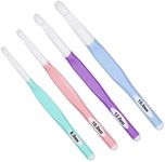 Aeelike 4pcs Large Crochet Hooks Set 8mm 10mm 12mm 15mm Ergonomic Non-Slip Crochet Hooks for Beginners, Light Color Crochet Hook Extra Long Plastic Crochet Needles, Crochet Gifts for Crocheters