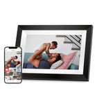 Eptusmey WiFi Digital Picture Frame, Built-in 32GB, 11.5" Digital Photo Frame Implanted App Frameo, Send Photo or Video via Frameo/USB-C/Mcro SD, Great Gift, Black Wood Frame