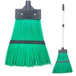 Telescopic Stiff Garden Broom Outdoor Yard Sweeping Brush with Stiff Hard Synthetic Bristles - Synthetic Lawn Corn Broom Perfect for Artificial Grass