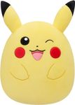 Jazwares SQPK00038 Pokémon 10-Inch Add Winking Pikachu to Your Squad, Ultrasoft Stuffed Animal Jumbo, Official Kelly Toy Plush, Black