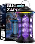 Bug Zapper Indoor Outdoor, 2000V Electric Mosquito Zapper with 4000mAh Rechargeable Battery, USB-C Charging, 1/2 Acre Coverage, IPX4 Waterproof, Portable Hanging for Bedroom, Patio, Camping, Black
