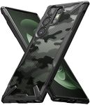 Ringke Fusion-X Compatible with Samsung Galaxy S23 Ultra 5G Case Cover Military Camo Hard Back Soft TPU Bumper Scratch Resistant Shockproof Protection Samsung S23 Ultra Back Cover - Camo Black