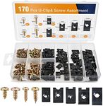 GOOACC 170Pcs Car U-Clip and Screw 