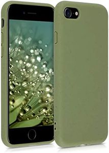 kalibri Carcasa Compatible con Apple iPhone SE (2022) / iPhone SE (2020) / iPhone 8 / iPhone 7 - Funda de TPU y Trigo Natural ecológico - Verde Oliva