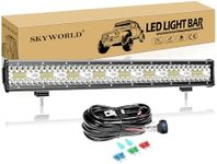 SKYWORLD LED Work Light Bar 23 Inch 480 W White LED Headlight Work Light Additional Headlight with 12 V Rocker Wiring Harness for Car Offroad Tractor Car Truck SUV UTV ATV