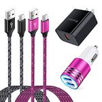 Android Moto Phone USB C Fast Charger for Moto G Fast/G Power/G Stylus/G Pro/G Play,One 5G UW ace/razr/Edge+,G7 Plus/Power/Play,X4 Z Z2 Z3 Z4,QC3.0 Wall Charger Block+Rapid Car Charger+Type C Cable