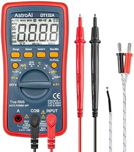 AstroAI Digital Multimeter, TRMS 4000 Counts Volt Meter Manual and Auto Ranging; Measures Voltage Tester, Current, Resistance, Continuity, Frequency; Tests Diodes, Temperature, Red