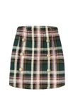 HERBATOMIA Women's Plaid Mini Skirt Green Casual Above Knee Length High Waisted Pencil A-Line Short Winter Skirts for Women